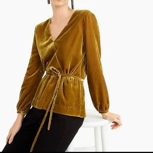 J. CREW Velvet Faux Wrap Top